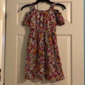 Floral off-the-shoulder kids dress